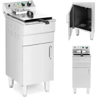 Royal Catering Elektrische friteuse - 16 L - 5.000 W - 400 V - aftapkraan - koude zone - met onderkast