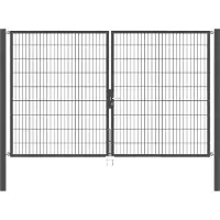 Alberts 650384 Dubbele poort Flexo met toebehoren, antraciet, breedte 300 cm, hoogte 180 cm
