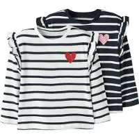 Name it Shirt donkerblauw / rosa / karmijnrood / wit