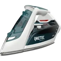 Imetec ZeroCalc 2X, Stoom- en droogstrijkijzer, RVS strijkzool, 1,9 meter, 120 g/min, Blauwgroen, Wit, 120 g/min