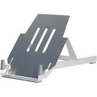 R-Go Tools Laptopstandaard Riser Basic – aluminium – in hoogte verstelbaar – opvouwbaar – zilver