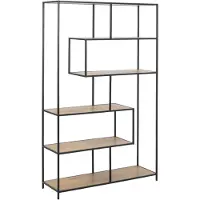 Home4You Actona Seaford Boekenkast 5 Planken Staal & Wilde Eik