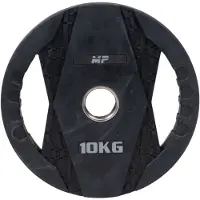 Muscle Power Olympische Halterschijf met Handgrepen - Rubber - 10 kg
