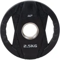 Muscle Power Olympische Halterschijf met Handgrepen - Rubber - 2,5 kg