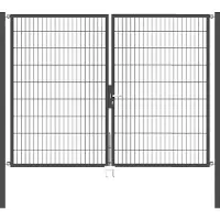 Alberts 648565 Dubbele poort Flexo met toebehoren, antraciet, breedte 250 cm, hoogte 180 cm