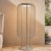 LUCANDE LED buiten vloerlamp Korvyn, steengrijs, 80 cm, IP44 Korvyn, alu / grijs / zink, metaal, Design