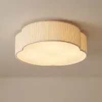 LINDBY Plafondlamp , Winona, dimbare, Beige, Woonkamer, Stof