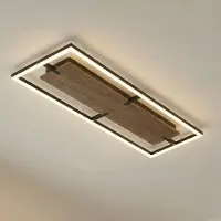 LUCANDE Plafondlamp , Vectra, dimbare, Hout, Woonkamer, Kunststof, Modern
