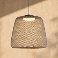 LUCANDE LED buiten hanglamp Korvyn, grijs, Ø 50 cm, trapvormig dimbaar, alu / grijs / zink, metaal, Design