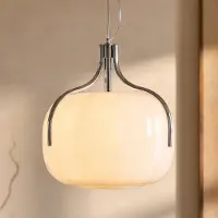 LUCANDE Hanglampe , Christo, dimbare, Wit, Eetkamer, Glas, Designer