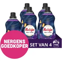 Robijn 4x Klein & Krachtig Wasmiddel Black Velvet 39 Wasbeurten 1,19 Liter