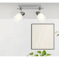 Brilliant LED Wandlamp Lea | Tijdloze wandlamp | 2-lichts | Metaal/Glas | IJzer/Chroom/Wit | Verstelbare lampenkappen | 2x E14, max. 4W