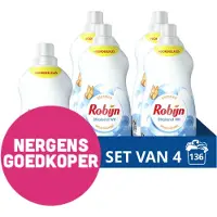 Robijn 4x Klein & Krachtig Wasmiddel Stralend Wit 34 Wasbeurten 1,19 Liter
