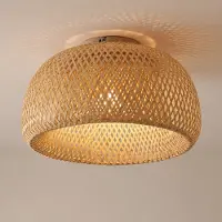 LINDBY Plafondlamp , Jadwiga, dimbare, Hout, Woonkamer, Bamboe, Scandinavisch