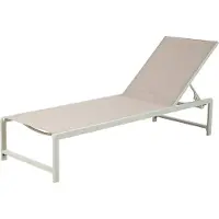 Axi Zane Ligbed in Beige / Bruin | Lounger met metalen frame verstelbaar in 5 standen | Zonnebed voor buiten / tuin