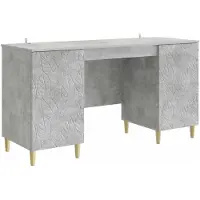 vidaXL Bureau Betongrijs Bewerkt hout 142,5 x 50 x 75 cm