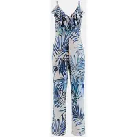 Guess Marciano GUESS Eco Alice Slinky Overall Fiji Palm Print Maat: L | Jumpsuits Outlet | Dames | Blauw