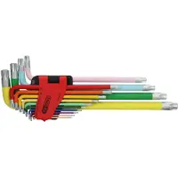 Ks Tools 151.4440 TX Haakse schroevendraaierset T 8, T 10, T 15, T 20, T 25, T 27, T 30, T 40, T 45, T 50, T 55, T 60, T 70, T 80 14-delig
