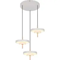 TRIO 3-lichts hanglamp Keaton rond wit