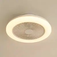 LINDBY Vedin LED plafondventilator, Ø 45 cm, RGBW, dimbaar, wit, DC - , Vedin, dimbare, Wit, Woonkamer, Kunststof, Modern