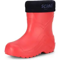 Ladeheid Kinder Regenlaarzen - Gevoerd en Waterdicht Vederlicht - EVA - LA-LMG-763-Scandi - Roze191u Marineblauwe Inschrift - 32