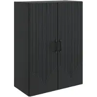 vidaXL Wandkast 66 x 34,5 x 90 cm Bewerkt hout Zwart