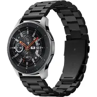 Spigen Lint (Roestvrij staal, Galaxy Horloge (46mm)), Horlogebandjes, Zwart