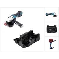 Makita DGA 504 ZE accu haakse slijper 18 V 125 mm borstelloos solo + 1x inzetstuk voor Makpac - zonder accu, zonder oplader