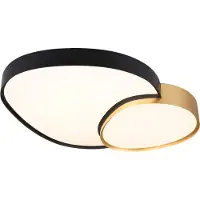 TRIO Organische Plafonniere Rise 77cm Zwart Met Goud
