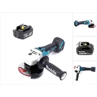 Makita DGA 504 T1 accu haakse slijper 18V 125 mm borstelloos + 1x accu 5,0 Ah - zonder oplader