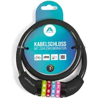 Apollo Kinderfietsenslot - ook voor scooters en loopfietsen - eenvoudig cijferslot voor kinderen, licht en veilig, scooterslot met code, zonder sleutel, ideaal scooter- & fietsaccessoire