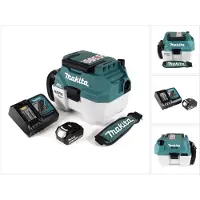 Makita Industriële stofzuiger, DVC 750 LRT1X1 Accu Stofzuiger Nat en Droog 18 V draagbaar + 1x 5.0 Ah batterij en lader (Nat-droog stofzuiger)