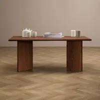 Idimex MESA massief houten salontafel 110 x 45 x 60 cm donkerbruin - minimalistische houten sofatafel, woonkamertafel met schuine poten - hauptild