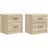 vidaXL Nachtkastje 2 pcs Sonoma Eiken 43 x 34,5 x 44,5 cm Bewerkt hout