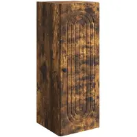 vidaXL Wandkast Gerookt eiken 33 x 34,5 x 90 cm Bewerkt hout
