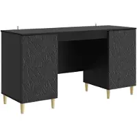 vidaXL Bureau Zwart Bewerkt hout 142,5 x 50 x 75 cm