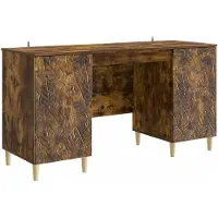 vidaXL Bureau Gerookt eiken Bewerkt hout 142,5 x 50 x 75 cm