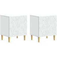 vidaXL - Nachtkastje - 2 - st - Wit - 43 - x - 34,5 - x - 50 - cm - Bewerkt - hout
