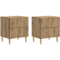 vidaXL - Nachtkastje - 2 - st - Artisanaal - eiken - 43 - x - 34,5 - x - 48 - cm