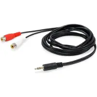 Equip Jack naar tulp Audio kabel 2.5 meter 2 x RCA female naar 1 x 3.5mm male zwart