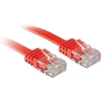 Lindy 47514 Cat6 platte patchkabel, rood, 5,00 meter. Zonder afscherming