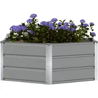 vidaXL Plantenbak Lichtgrijs 129 x 129 x 45 cm Staal
