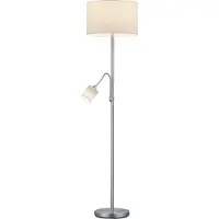 TRIO Leeslamp Hotel 2-lichts metaalgrijs met witte kap