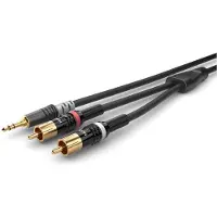 Sommer cable HBP-3SC2-0300 Audio Aansluitkabel [1x Jackplug male 3,5 mm - 2x Cinch-stekker] 3.00 m Zwart