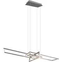 TRIO Led hanglamp Salinas 110cm metaalgrijs