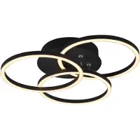 TRIO Plafonnière Circle 3-rings zwart