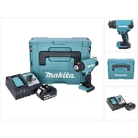 Makita DHG 180 RF1J Batterij Heteluchtpistool 18 V 550 °C + 1x Batterij 3,0 Ah + Lader + Makpac
