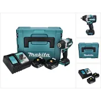 Makita Boormachine + slagboor, DTW 700 RTJ Accu-slagmoersleutel 18 V 700 Nm 1/2" XPT Borstelloos + 2x accu 5.0 Ah + lader (Oplaadbare batterij)
