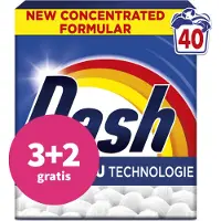 Dash 3+2 Gratis: Waspoeder Witter Dan Wit 40 Wasbeurten 2 Kg
