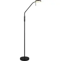 Reality LED-vloerlamp Moreno, dimbaar, zwart, Woon-/ Eetkamer, metaal, LED vloerlamp